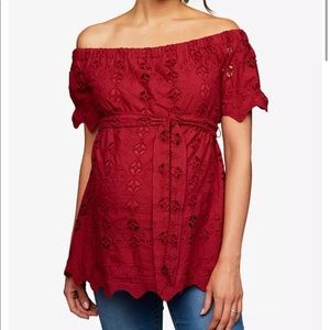 A Pea in the Pod Embroidered Off The Shoulder Top